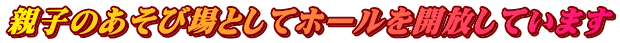 親子のあそび場としてホールを開放しています